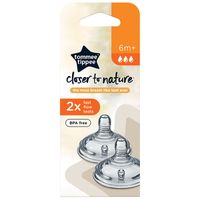 Tommee Tippee Closer To Nature Fast Flow Teat - 6M+